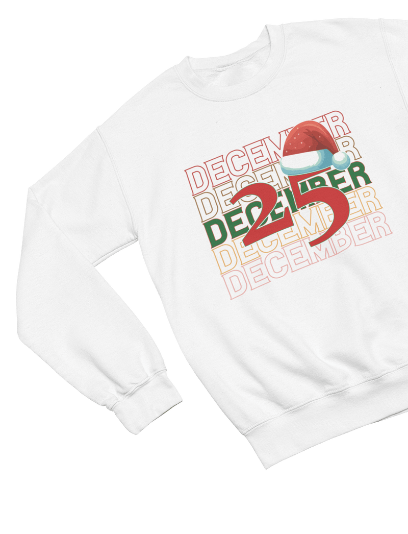 25 December Christmas Sweatshirt – Festive Holiday Jumper Sweatshirt / 3XL (Adult) gift_idea unique_gift personalised_gift