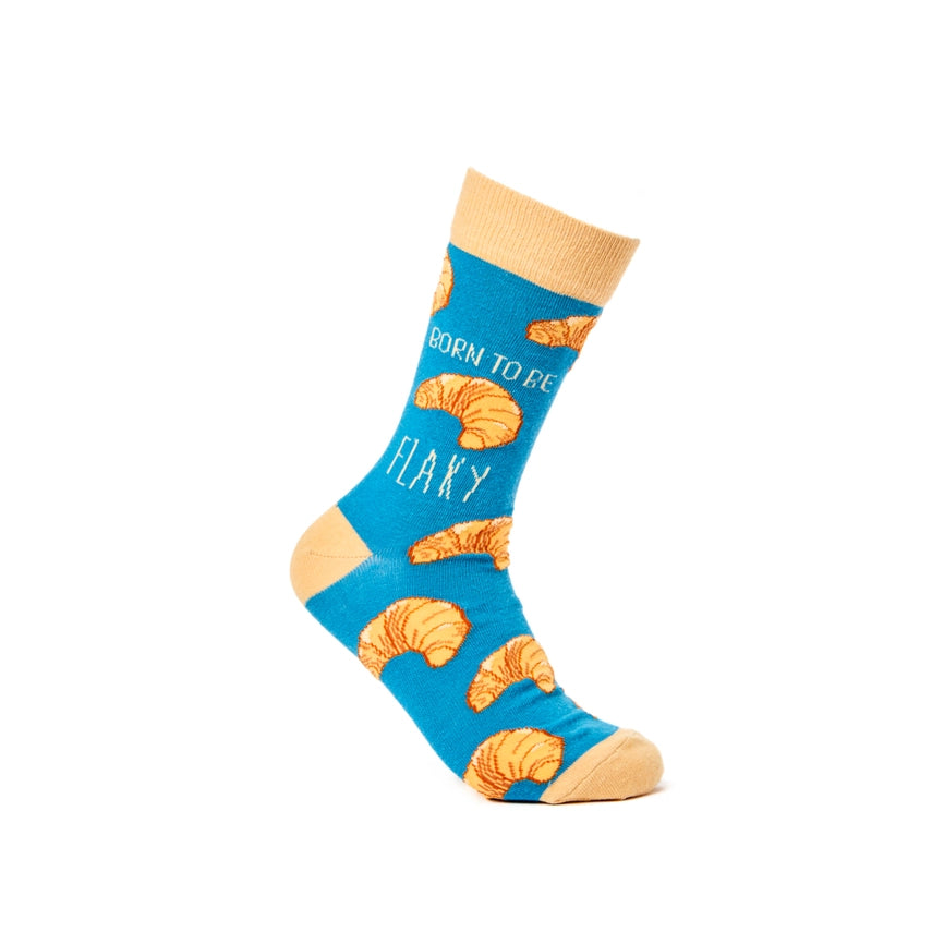 Born To Be Flaky Socks – Funny Croissant Socks for Food Lovers UK