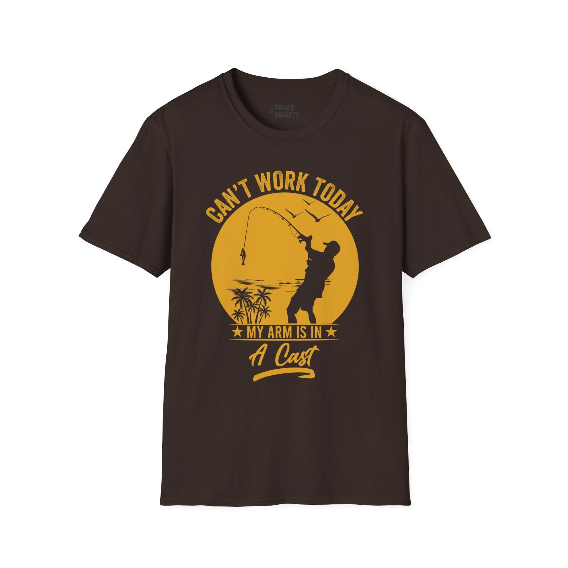 Can't Work Today My Arm Is In A Cast Fishing T-Shirt Printify