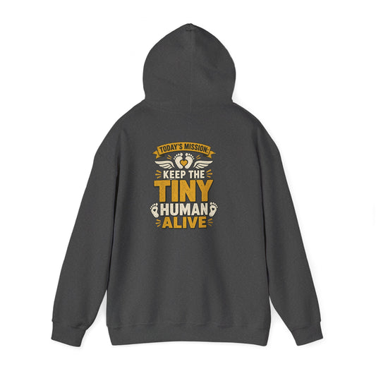 Today’s Mission: Keep The Tiny Human Alive Hoodie Printify