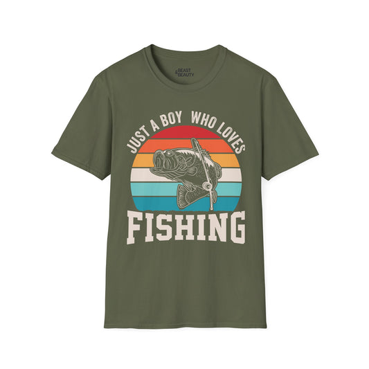 Just A Boy Who Loves Fishing T-Shirt Printify
