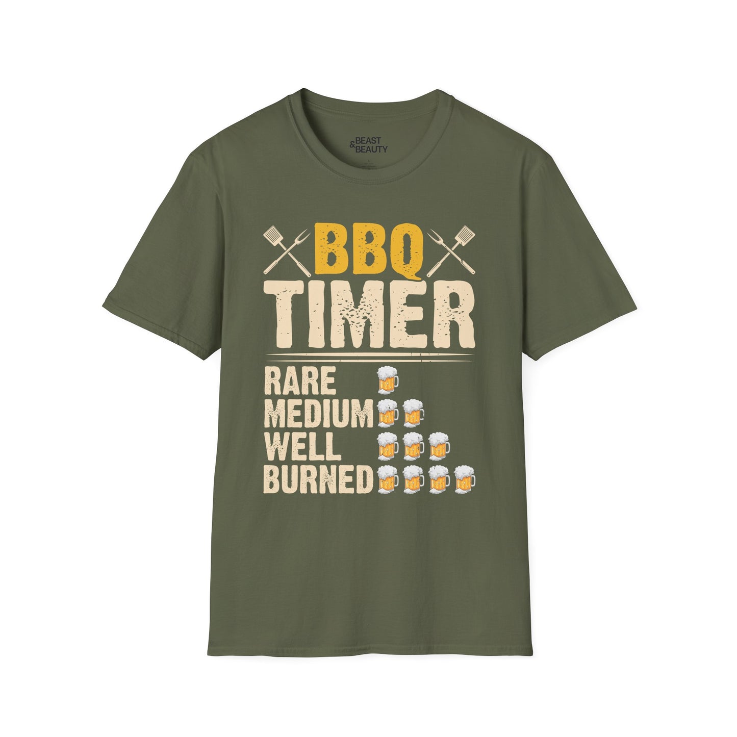 BBQ Timer Funny Grilling Dad T-Shirt Printify