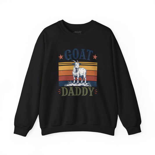 sand sweatshirt with GOAT Daddy funny dad graphic design gift idea