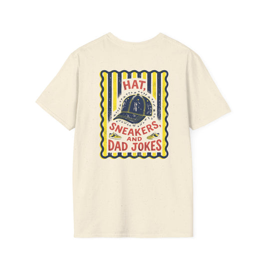 Hat Sneakers And Dad Jokes T-Shirt Printify