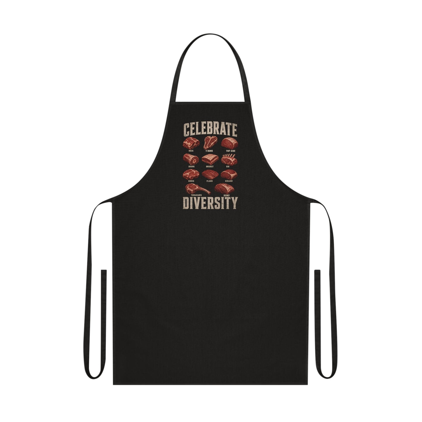 Celebrate Diversity BBQ Meat Cuts Apron Printify