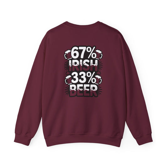 67% Irish 33% Beer Sweatshirt