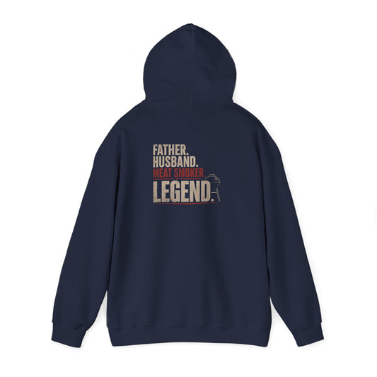 Father Husband Meat Smoker Legend BBQ Hoodie Printify