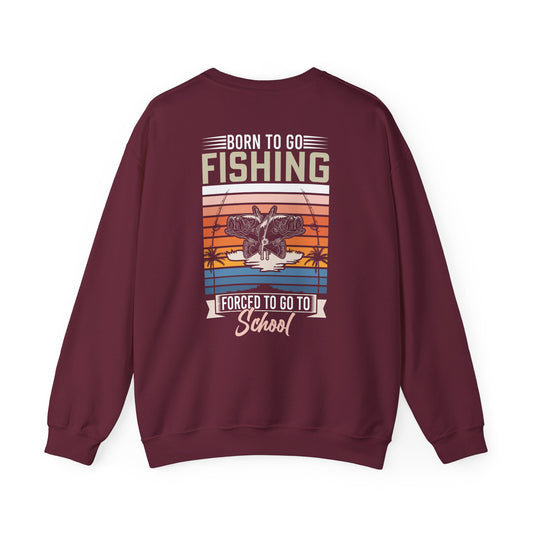 Born To Go Fishing Forced To Go To School Sweatshirt sweatshirt view 2
