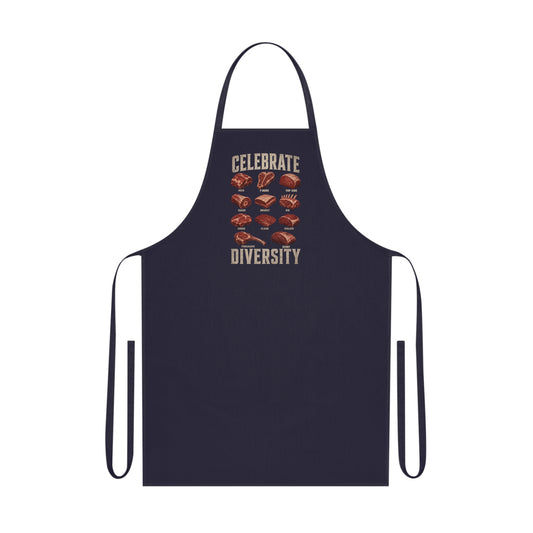 Celebrate Diversity BBQ Meat Cuts Apron Printify