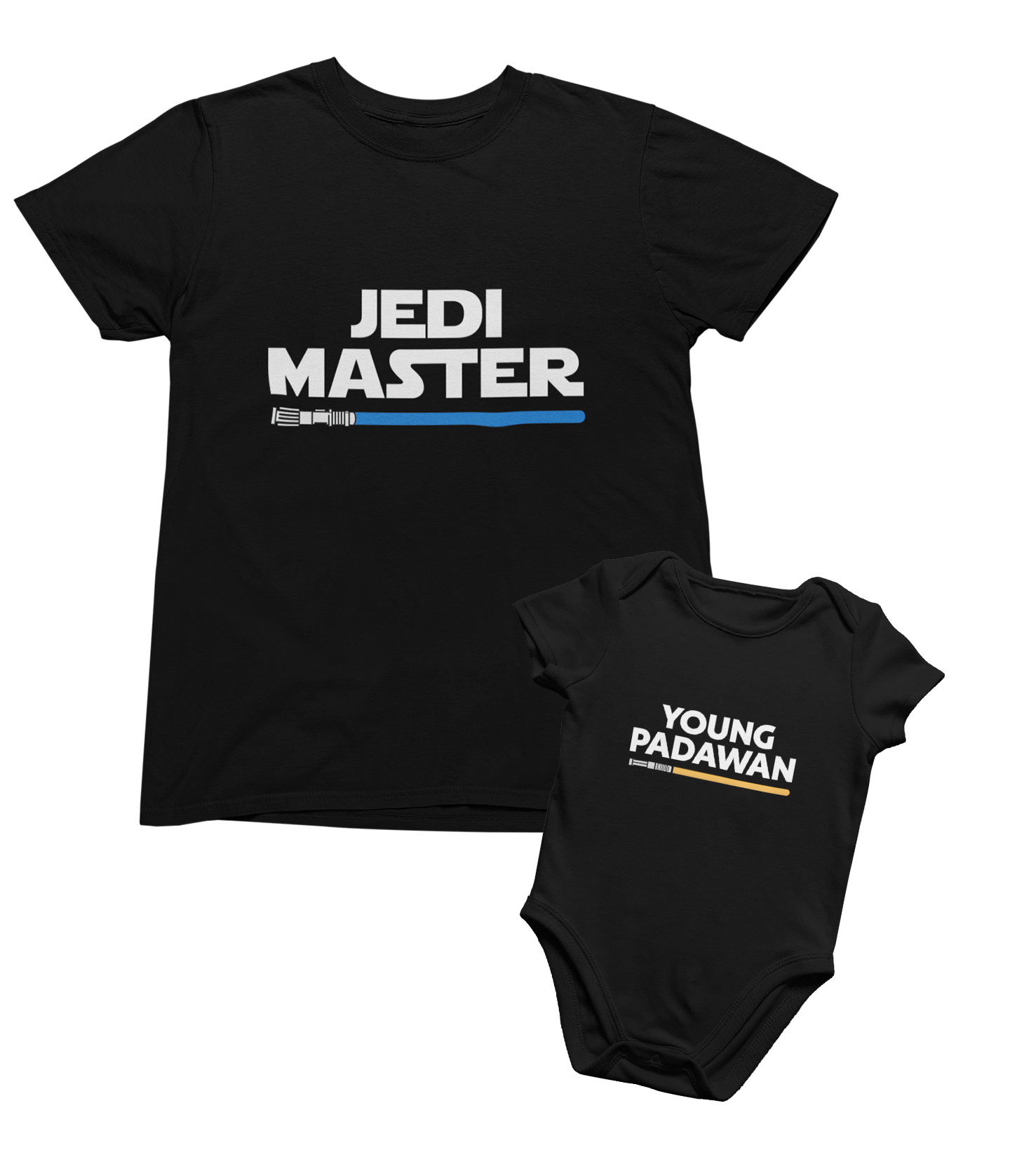 Master & Padawan Matching Shirt Set – Dad and Baby Sci-Fi Inspired Outfit