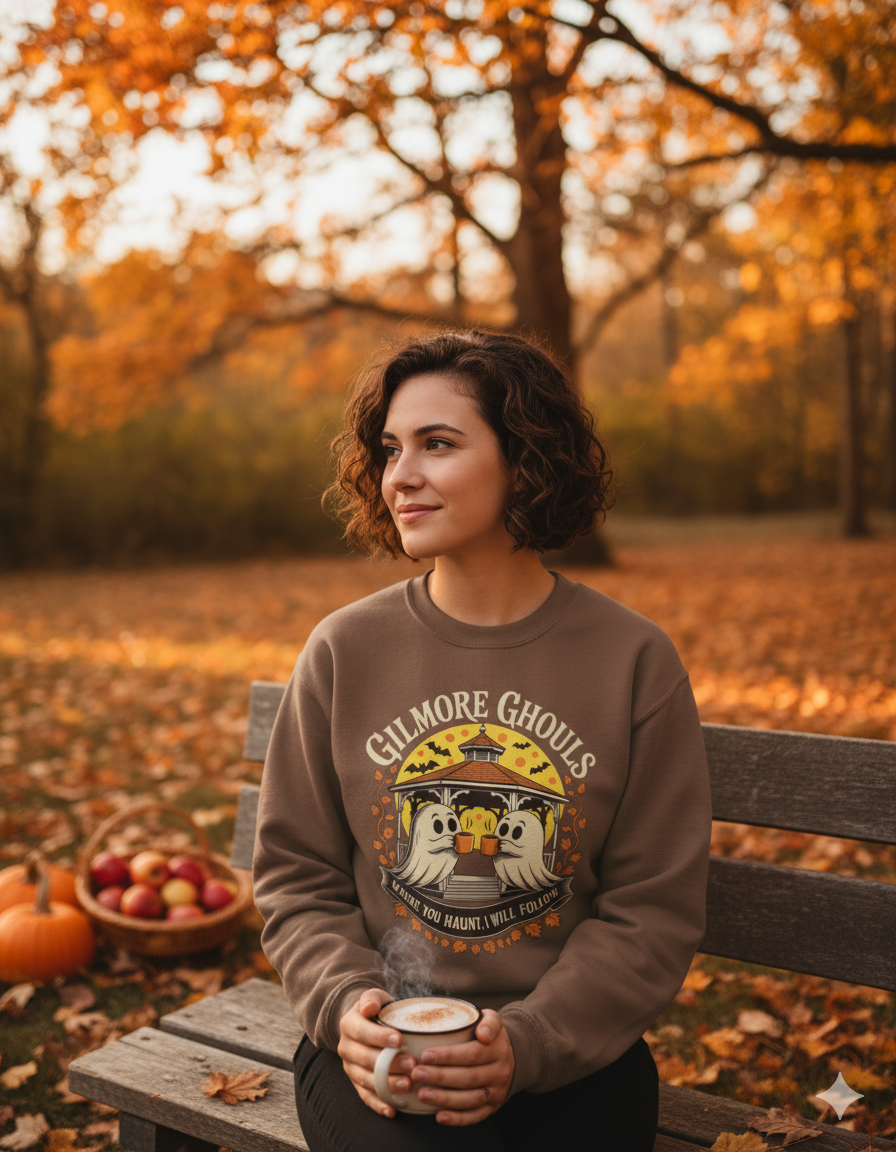 Gilmore Ghouls Halloween Sweatshirt | Cozy Autumn Ghost Jumper