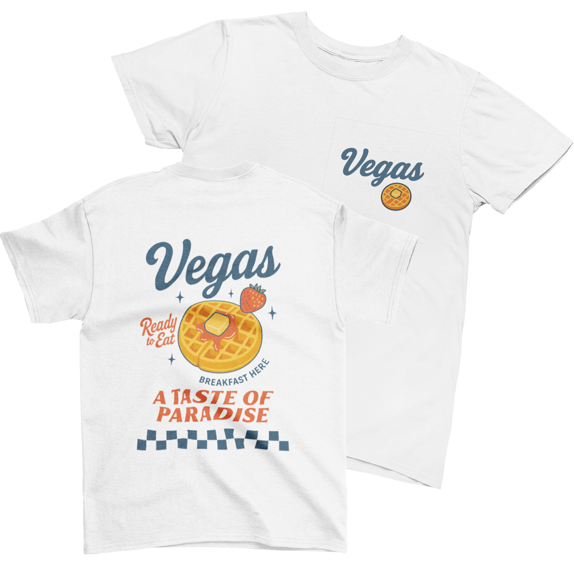 Vegas Waffles T-Shirt – Breakfast Paradise Retro Tee