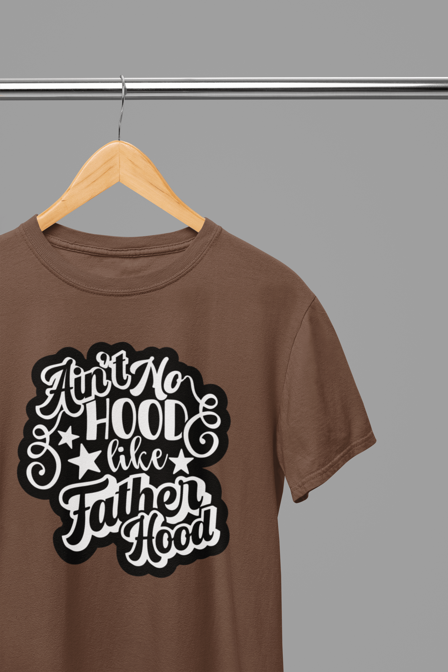 Ain't No Hood Like FatherHood Father's Day T-Shirt/Sweatshirt T-Shirt / Small / Brown gift_idea unique_gift personalised_gift