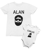 Alan & Carlos Matching Dad and Baby Set – Funny Movie-Inspired T-Shirt & Onsie Small / 0-3 months gift_idea unique_gift personalised_gift