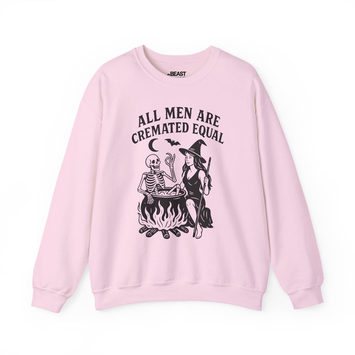 All Men Are Cremated Equal Funny Halloween Sweatshirt Light Pink / S gift_idea unique_gift personalised_gift