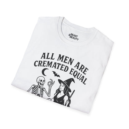 All Men Are Cremated Equal Halloween T-Shirt gift_idea unique_gift personalised_gift