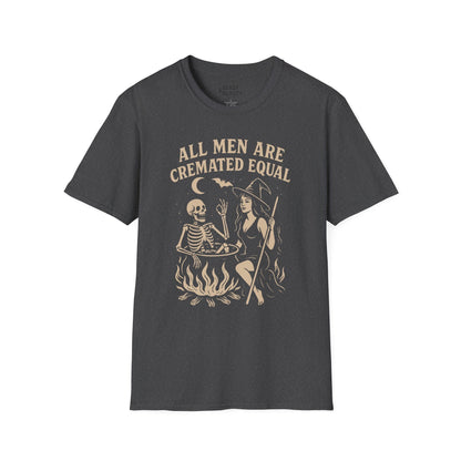 All Men Are Cremated Equal Halloween T-Shirt Dark Heather / S gift_idea unique_gift personalised_gift
