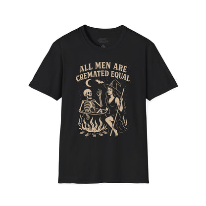 All Men Are Cremated Equal Halloween T-Shirt Black / S gift_idea unique_gift personalised_gift
