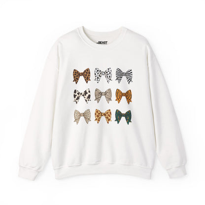 animal print bow sweatshirt white sweatshirt uk coquette gift idea