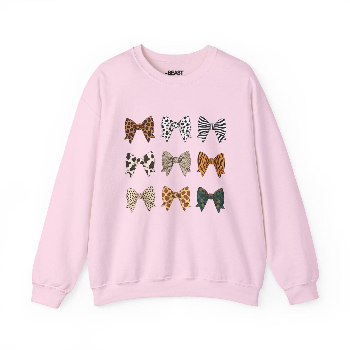 animal print bow sweatshirt light pink sweatshirt uk coquette gift idea