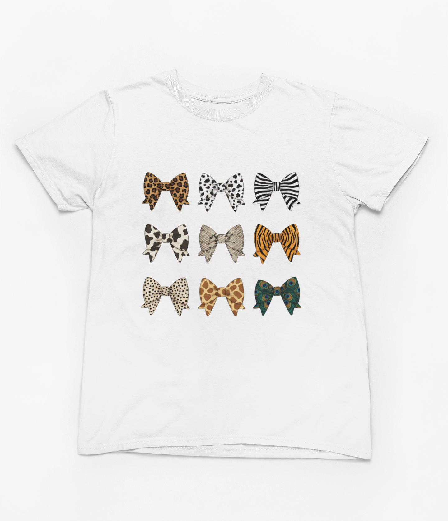 Beast and Beauty T-Shirt / 3XL (Adult) / White Animal Print Bows Sweatshirt | Coquette Aesthetic Jumper