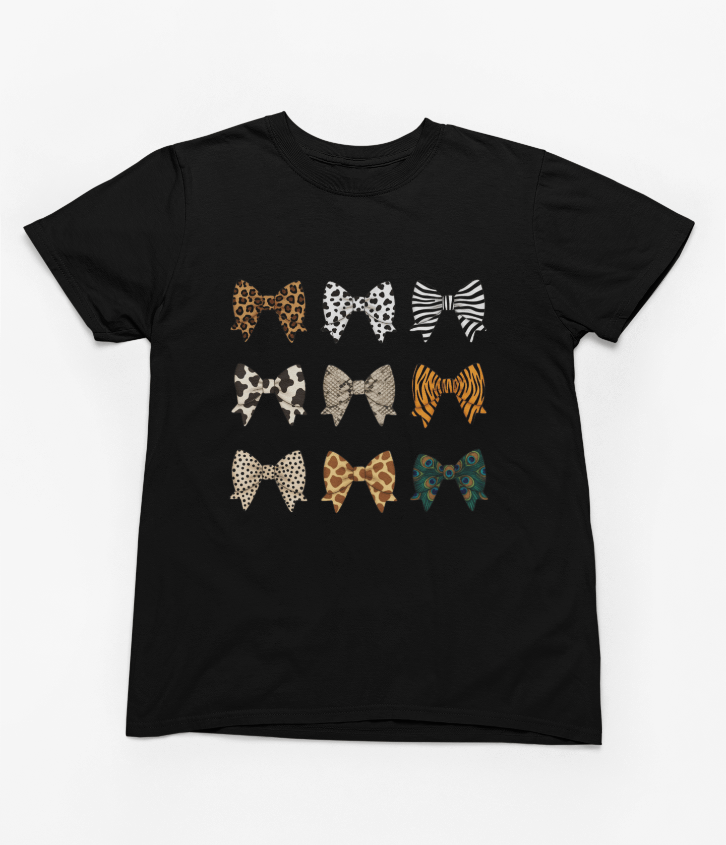 Beast and Beauty T-Shirt / 3XL (Adult) / Black Animal Print Bows Sweatshirt | Coquette Aesthetic Jumper