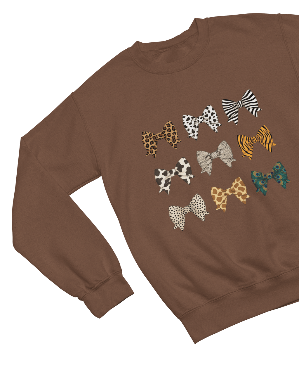 Animal Print Bows Sweatshirt | Coquette Aesthetic Jumper gift_idea unique_gift personalised_gift