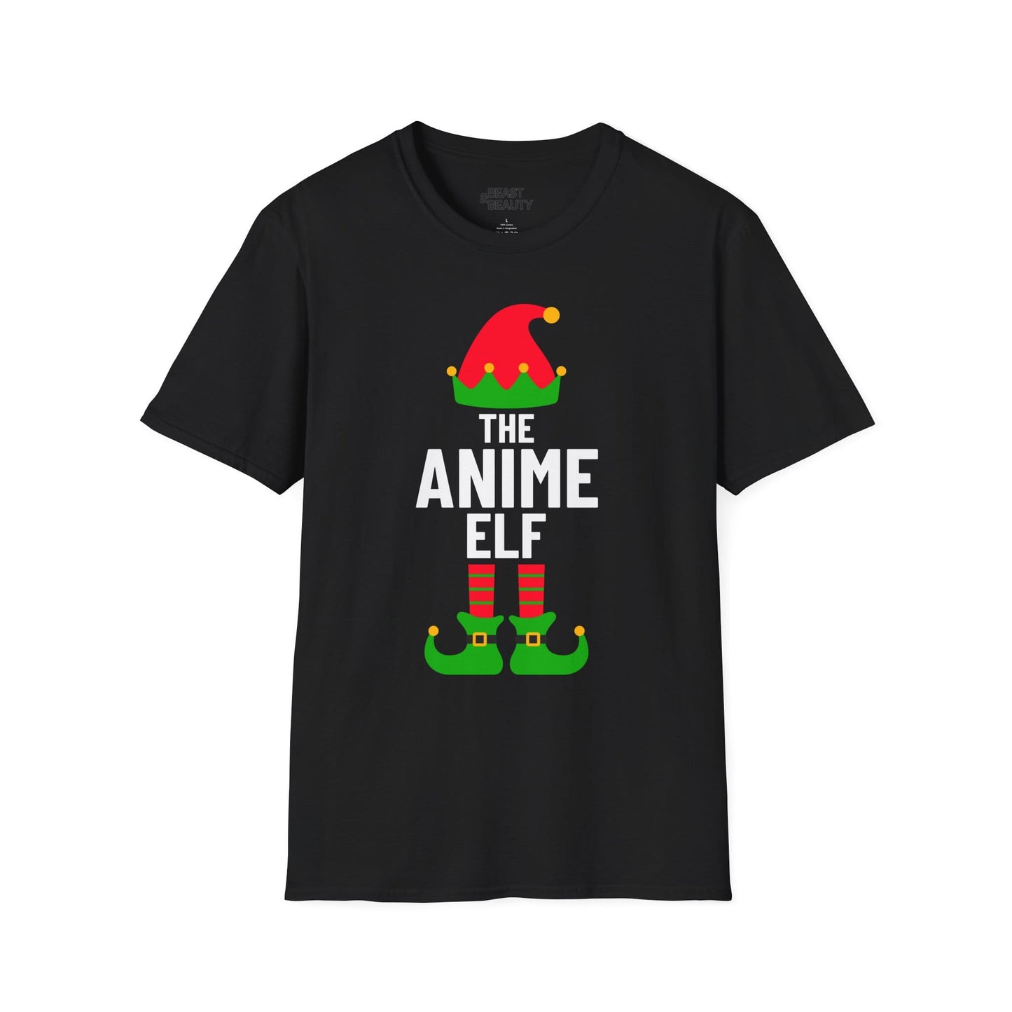 the anime elf christmas t-shirt black t-shirt uk Christmas gift idea