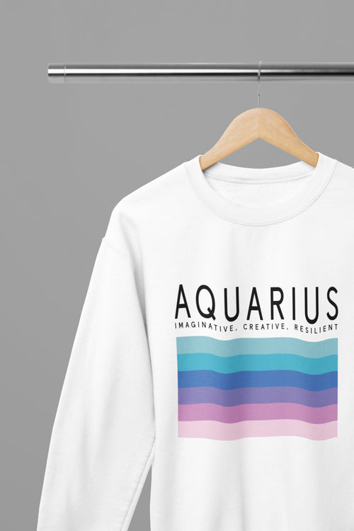 AQUARIUS Zodiac Colour Palette Sweatshirt - Beast & Beauty Clothing LTD - Zodiac Sweatshirt - small - 