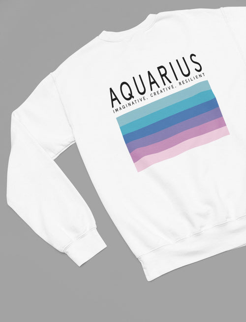AQUARIUS Zodiac Colour Palette Sweatshirt - Beast & Beauty Clothing LTD - Zodiac Sweatshirt - small - 