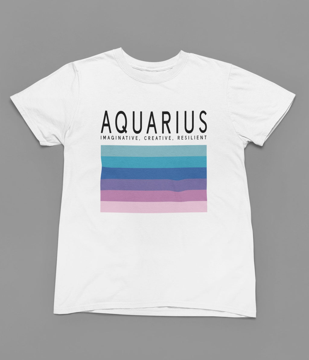 Aquarius Zodiac Colour Palette T-Shirt - Beast & Beauty Clothing LTD - Zodiac T-Shirt - small - 