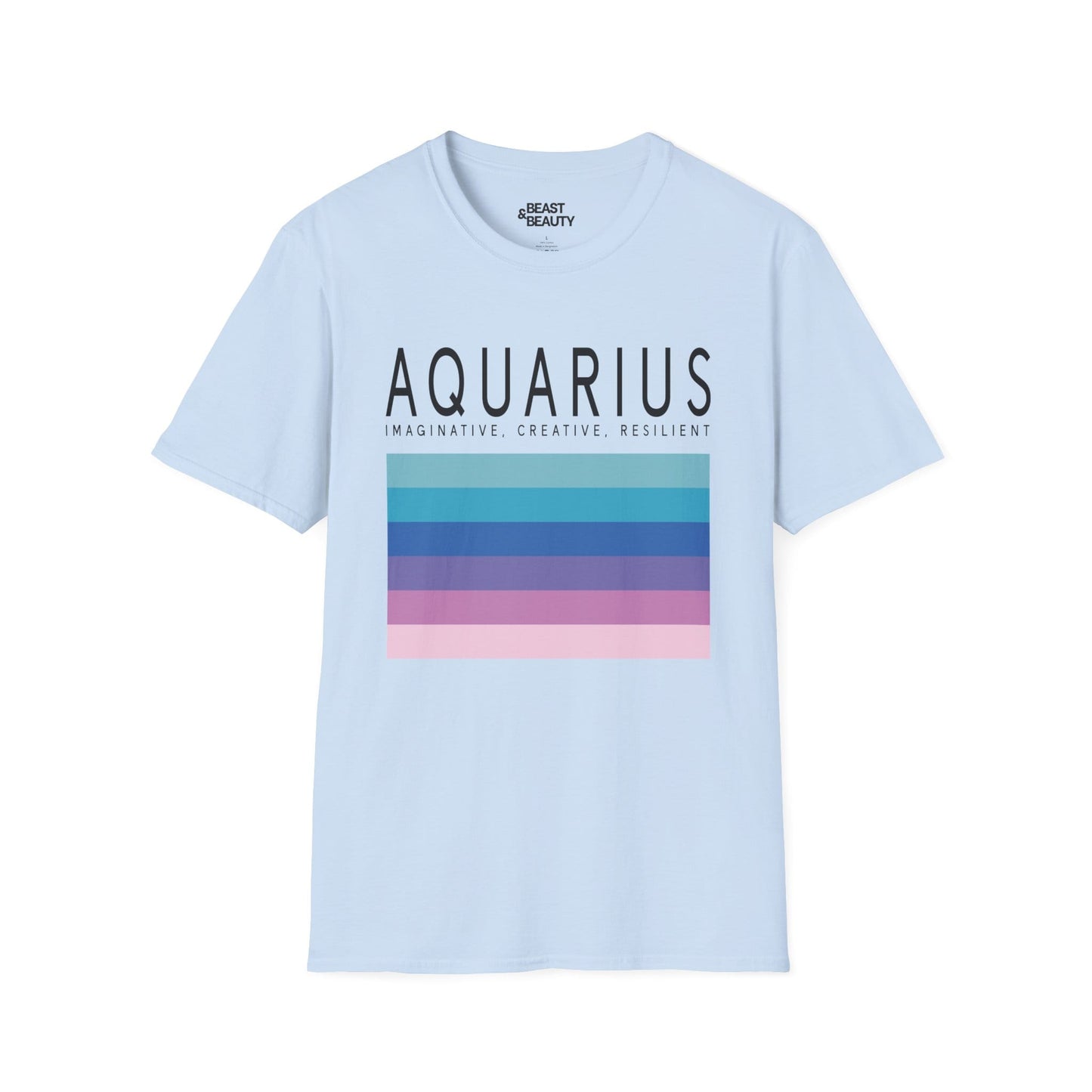 Aquarius Zodiac Graphic T-Shirt Light Blue / S gift_idea unique_gift personalised_gift