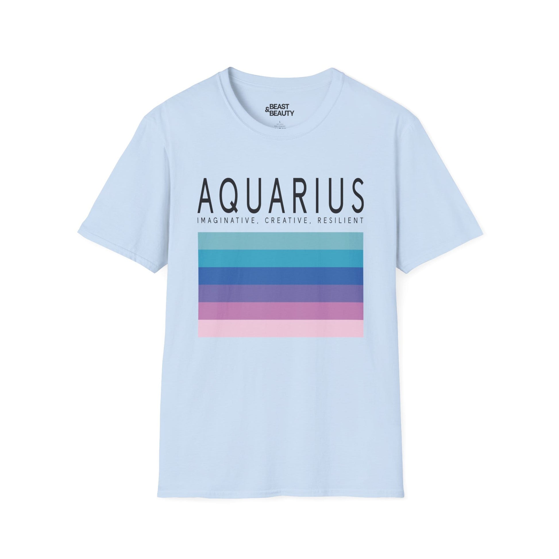 Aquarius Zodiac Graphic T-Shirt Light Blue / S gift_idea unique_gift personalised_gift