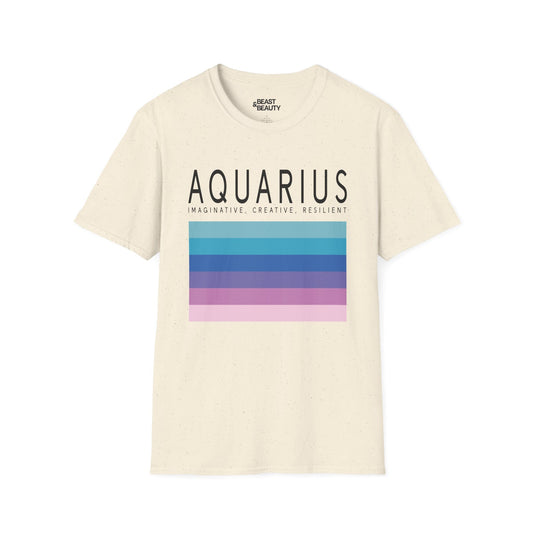 Aquarius Zodiac Graphic T-Shirt Natural / M gift_idea unique_gift personalised_gift