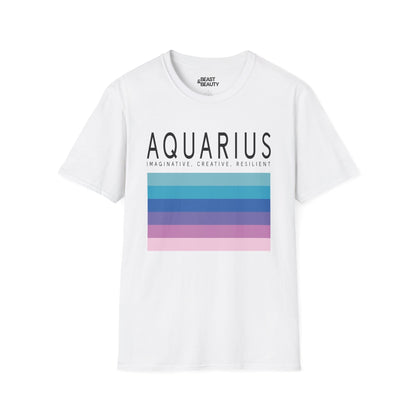Aquarius Zodiac Graphic T-Shirt White / S gift_idea unique_gift personalised_gift