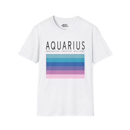 Aquarius Zodiac Graphic T-Shirt White / S gift_idea unique_gift personalised_gift