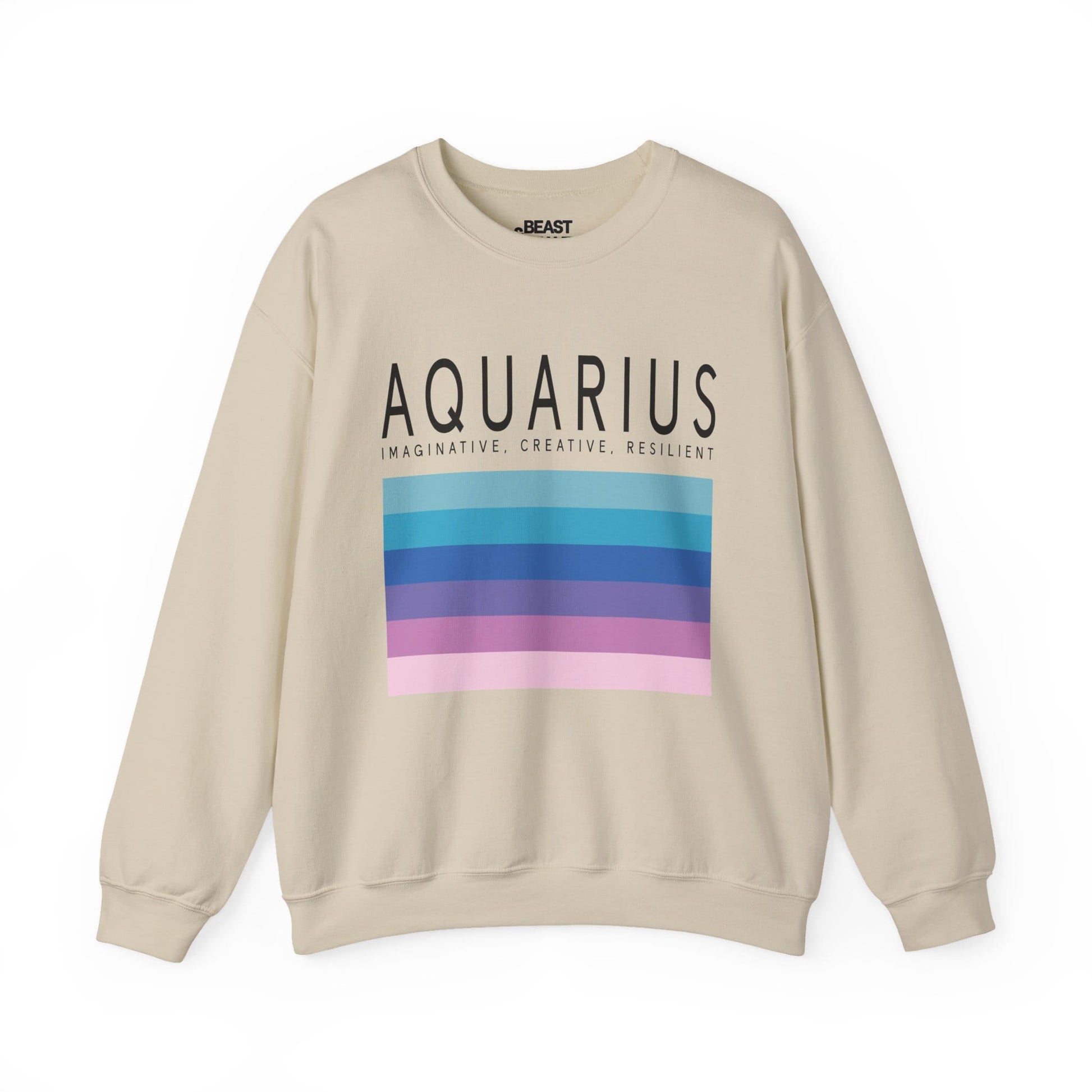Aquarius Zodiac Sign Adult Sweatshirt Sand / S gift_idea unique_gift personalised_gift