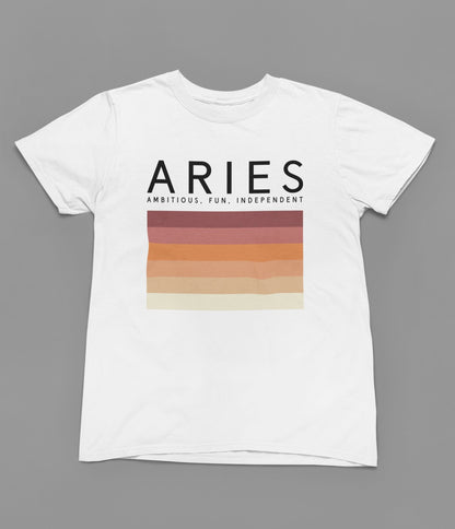 Aries Zodiac Colour Palette T-Shirt - Beast & Beauty Clothing LTD - Zodiac T-Shirt - small - 