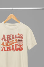 Aries Zodiac Fun Colour Font T-Shirt small / Sand gift_idea unique_gift personalised_gift