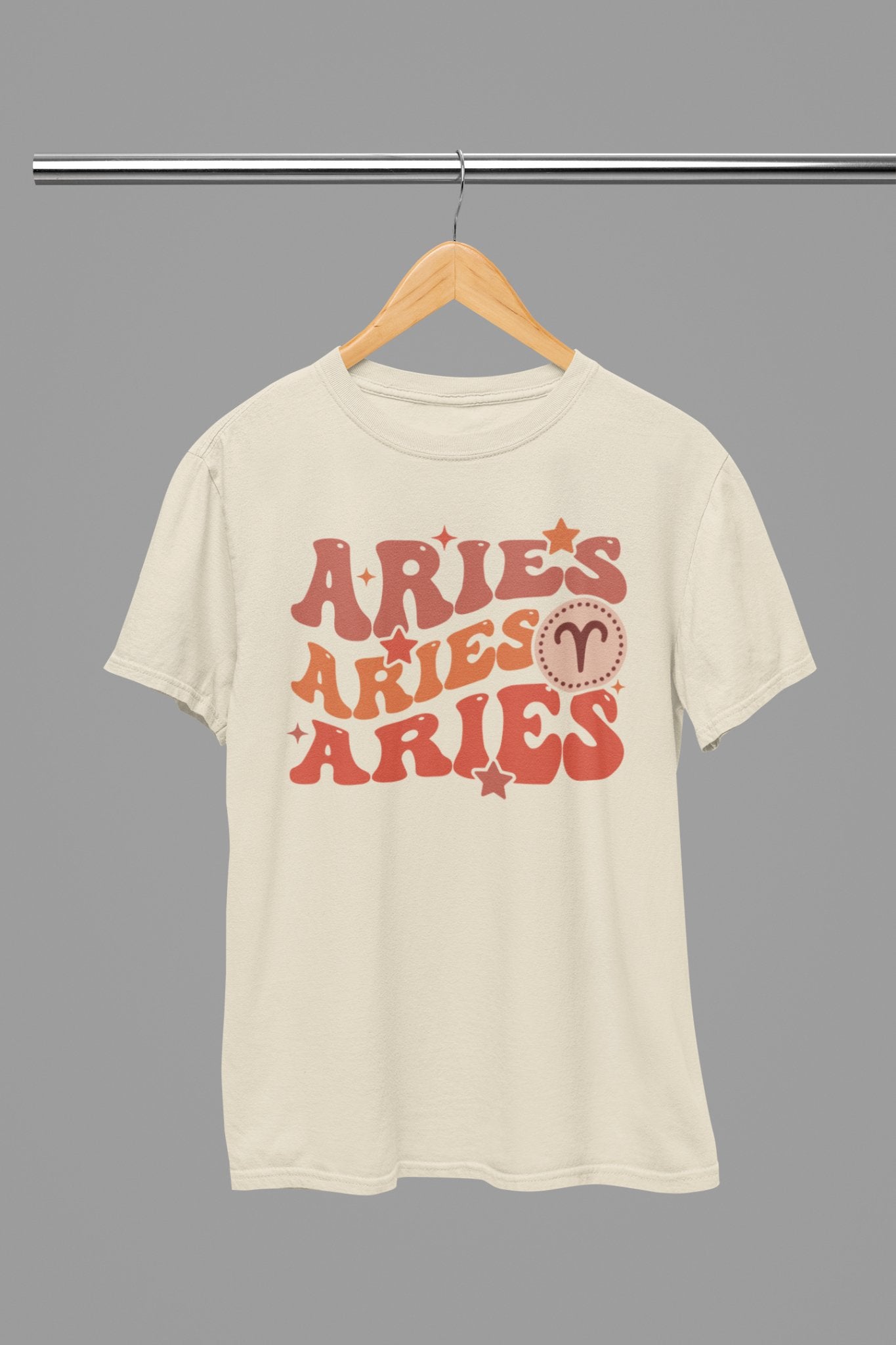 Aries Zodiac Fun Colour Font T-Shirt - Beast & Beauty Clothing LTD - Zodiac T-Shirt - small - White - 