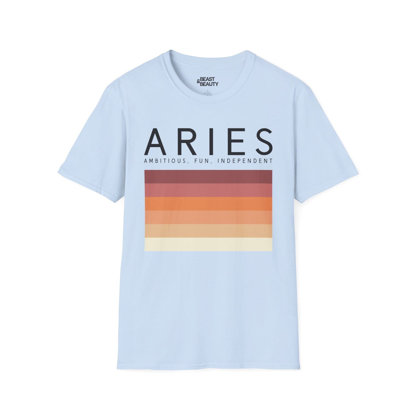 Aries Zodiac Graphic T-Shirt Light Blue / S gift_idea unique_gift personalised_gift