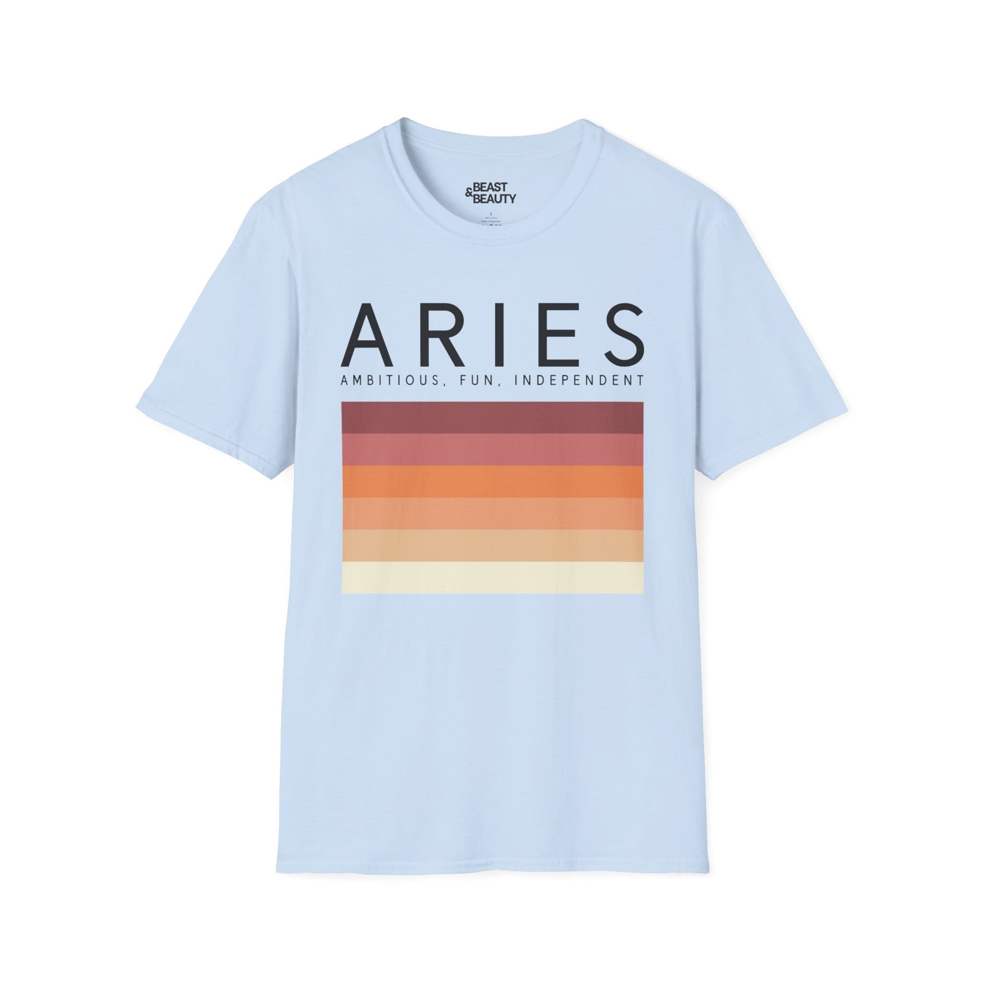 Aries Zodiac Graphic T-Shirt Light Blue / S gift_idea unique_gift personalised_gift