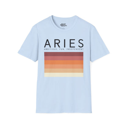 Aries Zodiac Graphic T-Shirt Light Blue / S gift_idea unique_gift personalised_gift