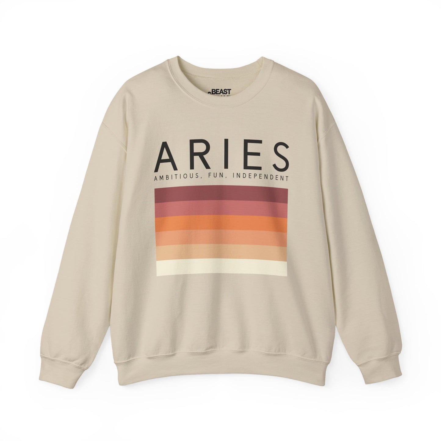 Aries Zodiac Sign Adult Sweatshirt Sand / S gift_idea unique_gift personalised_gift