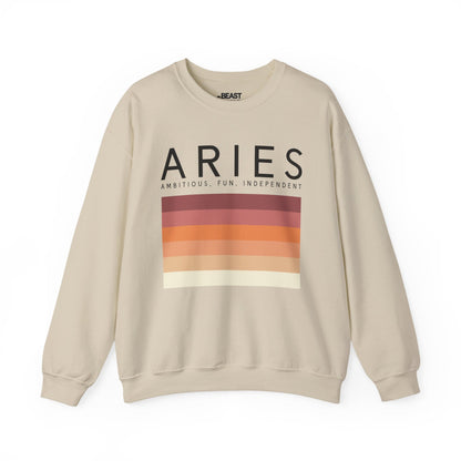 Aries Zodiac Sign Adult Sweatshirt Sand / S gift_idea unique_gift personalised_gift