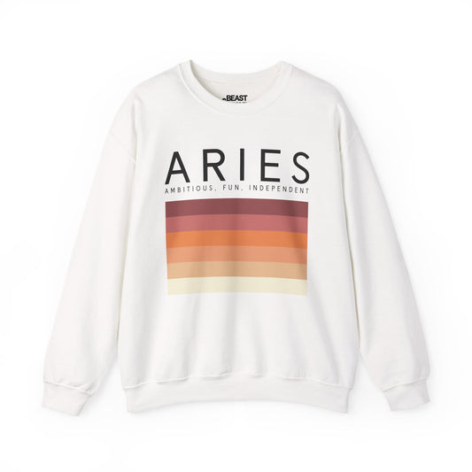 Aries Zodiac Sign Adult Sweatshirt White / S gift_idea unique_gift personalised_gift