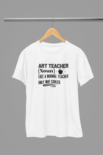 Art Teacher (Noun) T-Shirt - Beast & Beauty Clothing LTD - Teacher T-Shirt - small - Red - 