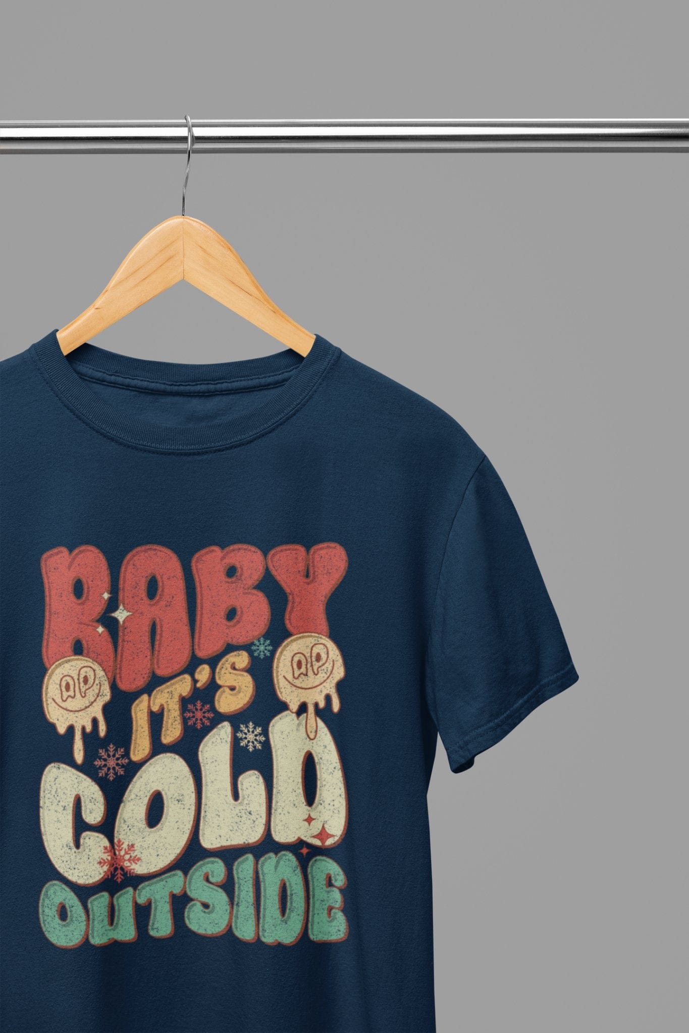 Baby it's Cold Outside Christmas T-Shirt/Sweatshirt Unisex Blue / Small / T-Shirt gift_idea unique_gift personalised_gift