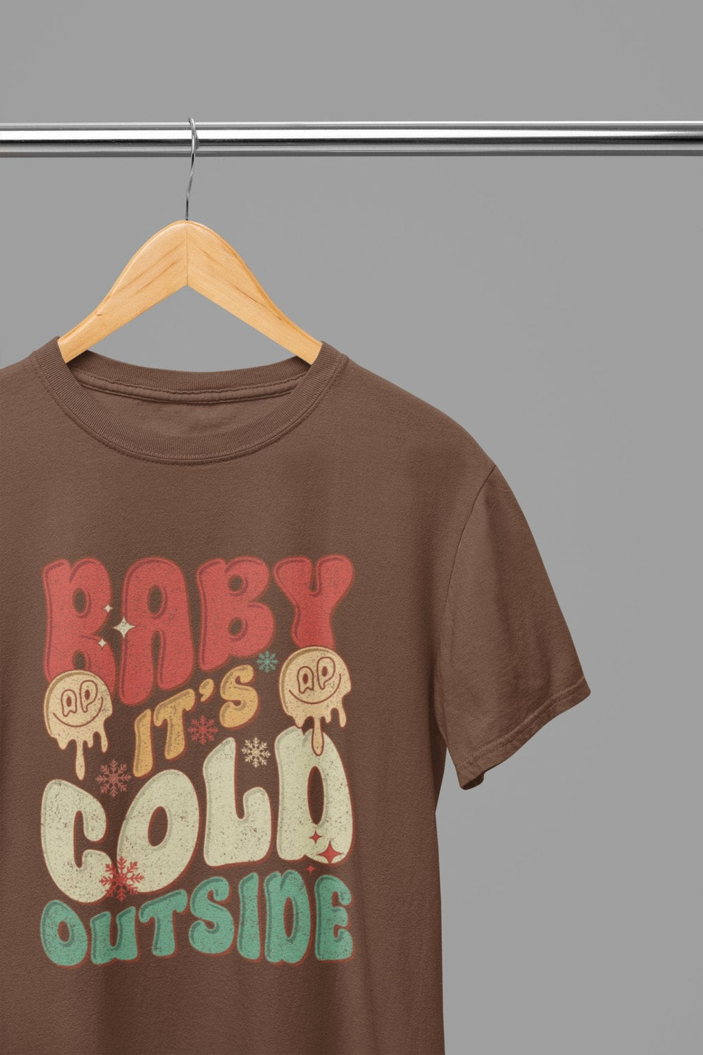 Baby it's Cold Outside Christmas T-Shirt/Sweatshirt Unisex Brown / Small / T-Shirt gift_idea unique_gift personalised_gift