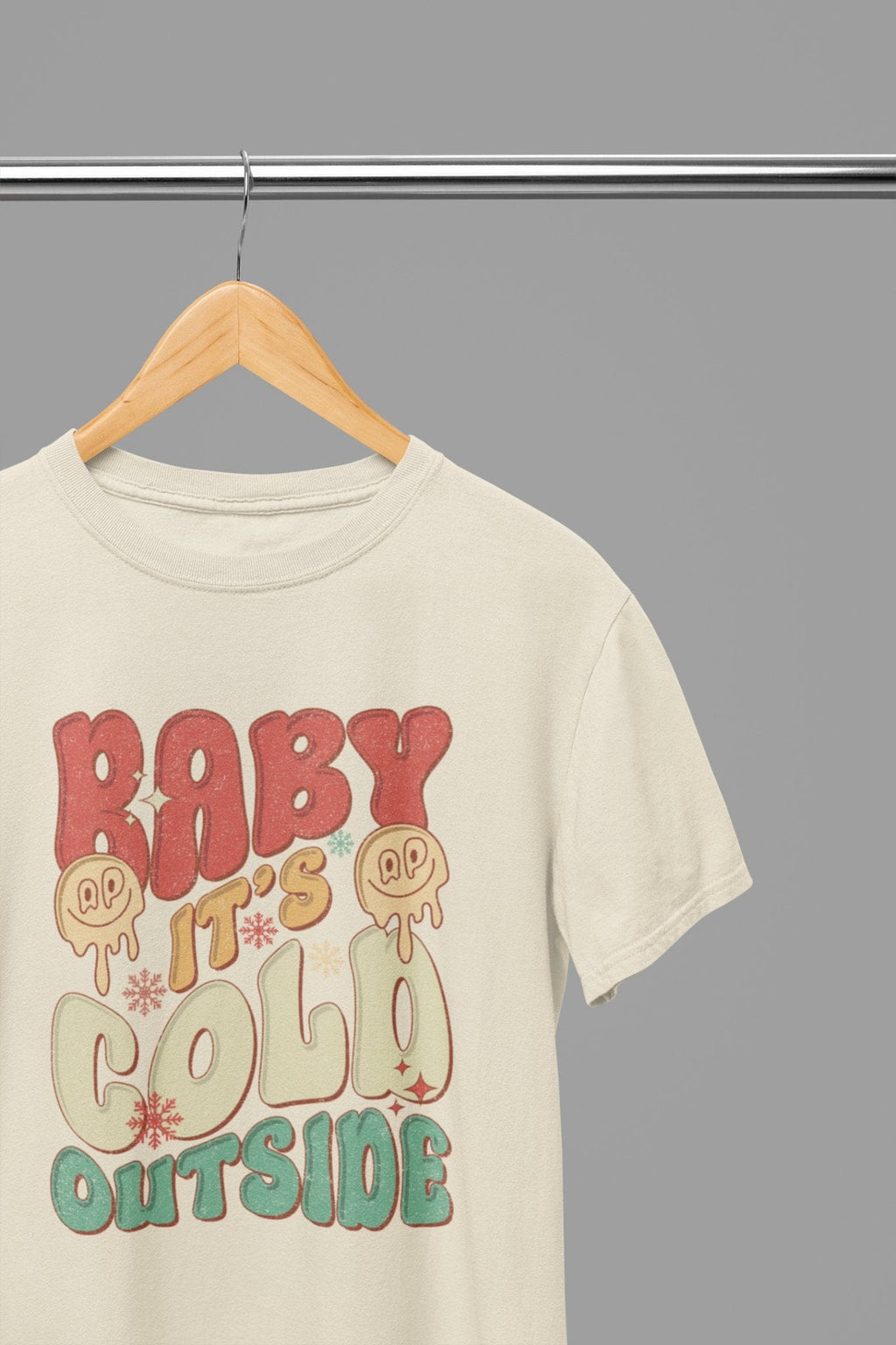 Baby it's Cold Outside Christmas T-Shirt/Sweatshirt Unisex Sand / Small / T-Shirt gift_idea unique_gift personalised_gift